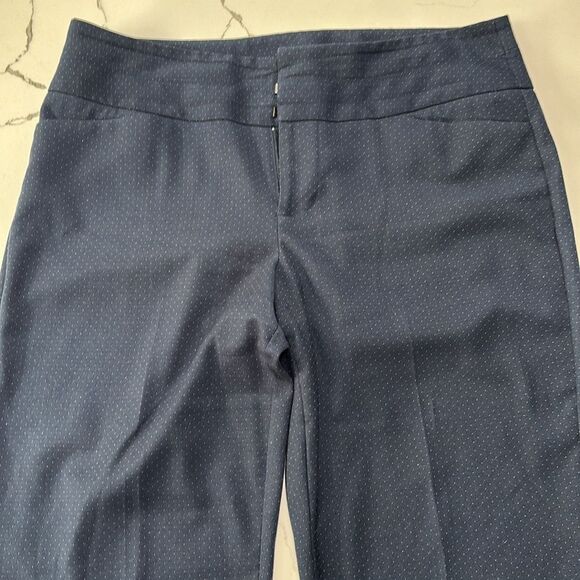 Elle | Navy Blue Women’s Silver Dot Pattern Dress Pants - Picture 4 of 17